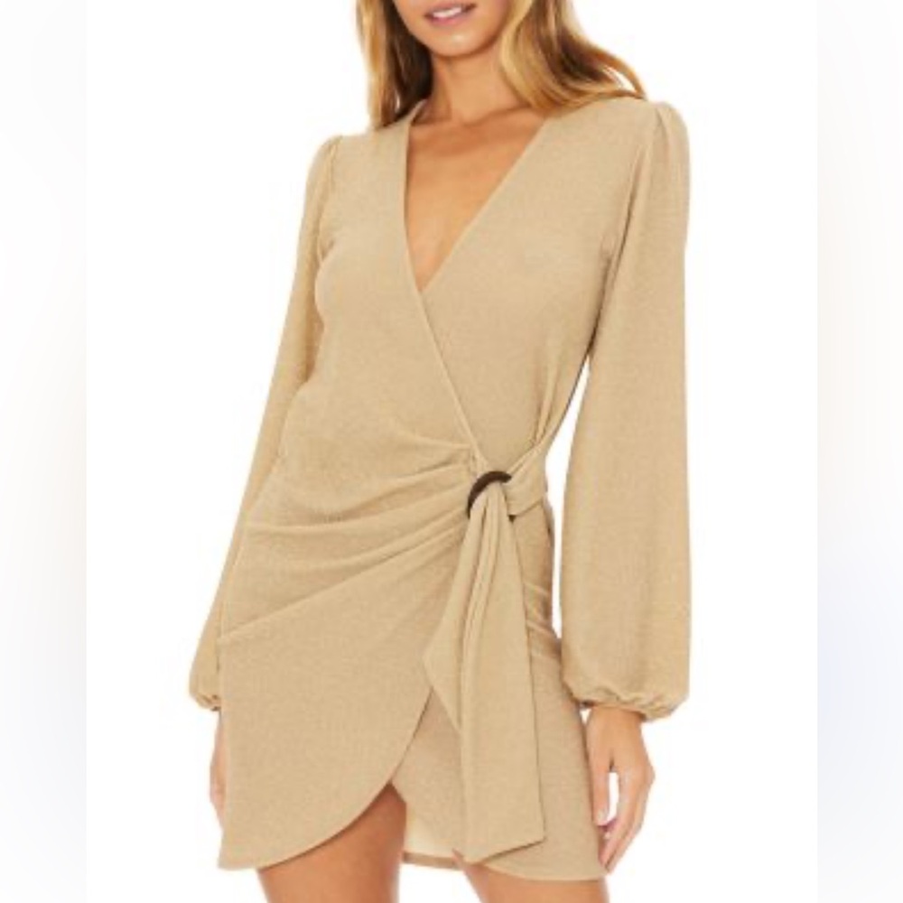 Beach Riot Dixie Metallic Wrap Dress Swim Cover Up
